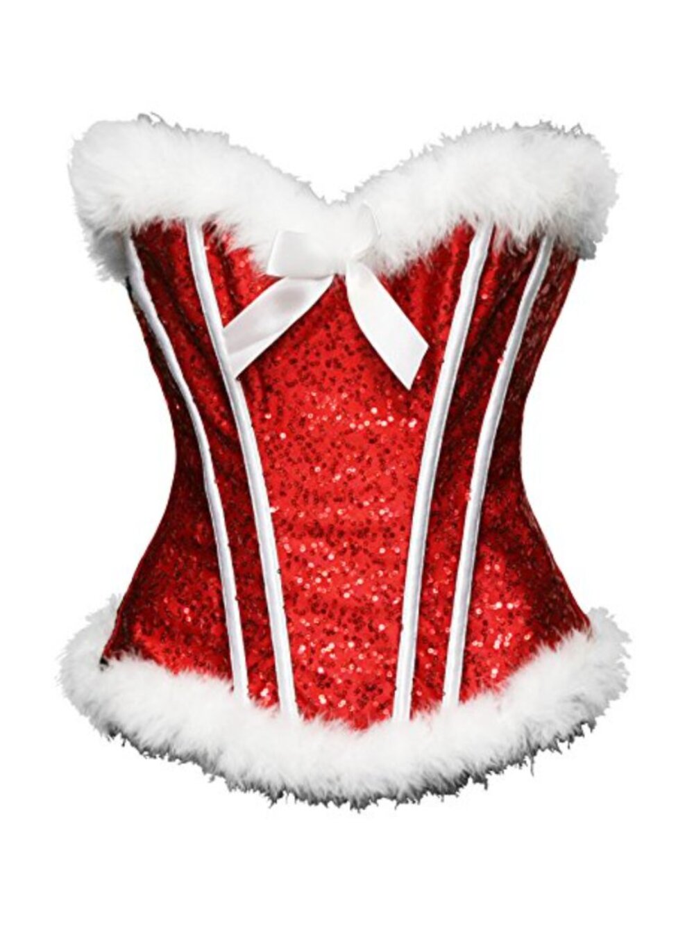 Sequin Bustier Overbust Corset Lace Up Back Lingerie